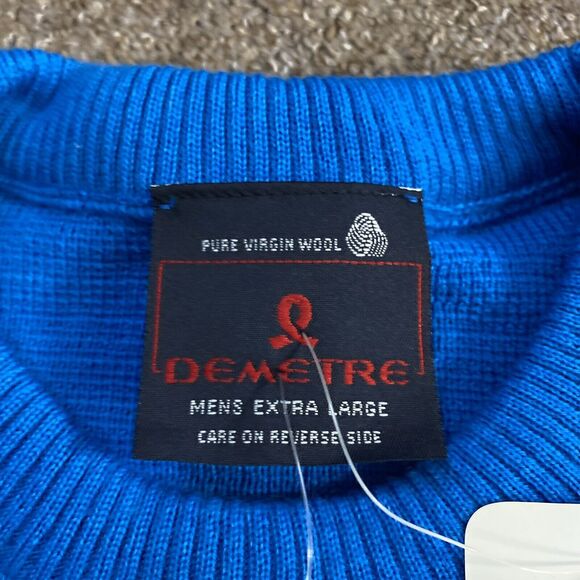 Vintage Demetre Pure Virgin Wool Mens Black Sweater Size XLarge NOS Made USA NWD - Picture 9 of 10